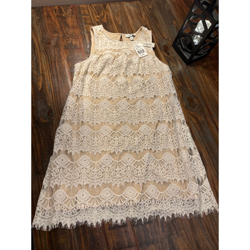 Speechless Dress Lace Overlay Beige Ivory Coquette Woman's‎ Small NWT